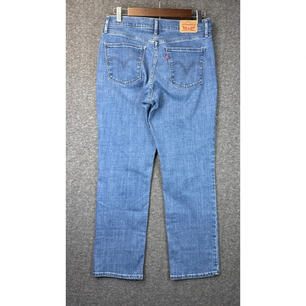 Levi's‎ Classic Straight Jeans Women 27 Blue Stretch Medium Wash Travel Work EUC